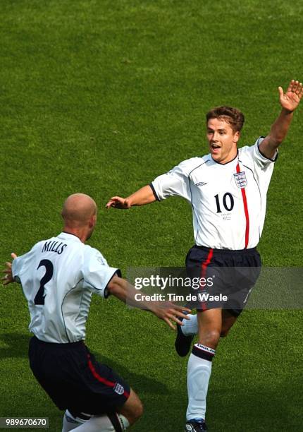 Final England - Brazil, World Cup 2002 /Celebration, Joie, Vreugde, Mills Danny, Owen Michael, Brazilie, United Kingdom, Angleterre, Br?Sil, Bresil,...