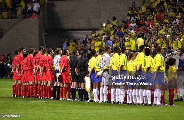 Fin Brazil - Belgium, World Cup 2002 /Team, Equipe, Ploeg, Team, Equipe, Ploeg, Marcos, Cafu, Lucio, Roque Junoir, Edmilson, Roberto Carlos, Gilberto...