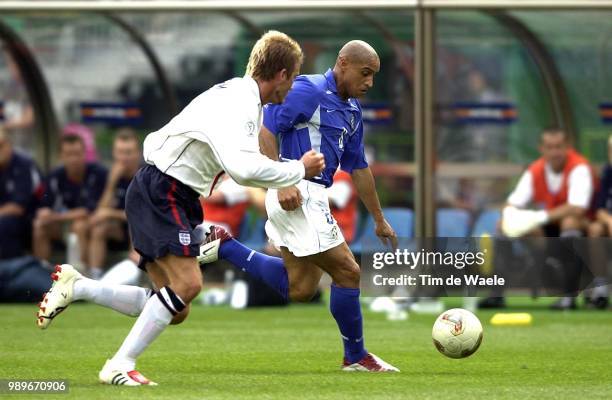 Final England - Brazil, World Cup 2002 /David Beckham, Roberto Carlos, Brazilie, United Kingdom, Angleterre, Br?Sil, Bresil, Copyright Corbis,...