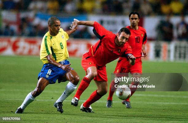 Fin Brazil - Belgium, World Cup 2002 /Gilberto Silva, Wilmots Marc, Brazilie, Red Devils, Rode Duivels, Bresil /Diables Rouges, Belgique, Belgie...