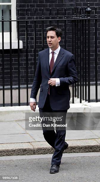 The Secretary of State for Energy and Climate Change Ed Miliband leaves Downing Street on May 11, 2010 in London, England. British Prime Minister...