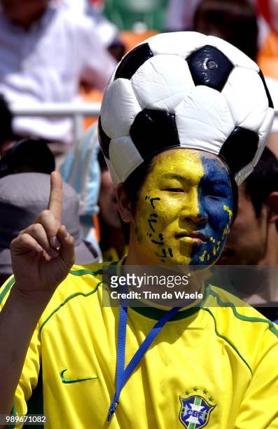 Final England - Brazil, World Cup 2002 /Supporter, Fans, Ballon, Bal, Brazilie, United Kingdom, Angleterre, Br?Sil, Bresil, Copyright Corbis,...