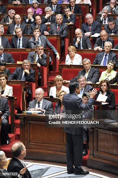 French Prime Minister Francois Fillon speaks during the session of questions to the government on May 11, 2010 at the National Assembly. Fillon said...