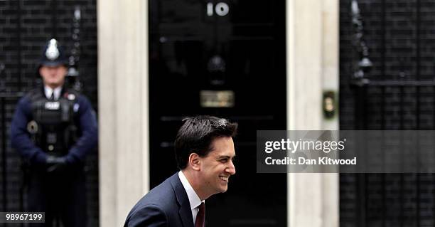 The Secretary of State for Energy and Climate Change, Ed Miliband leaves Downing Street on May 11, 2010 in London, England. British Prime Minister...