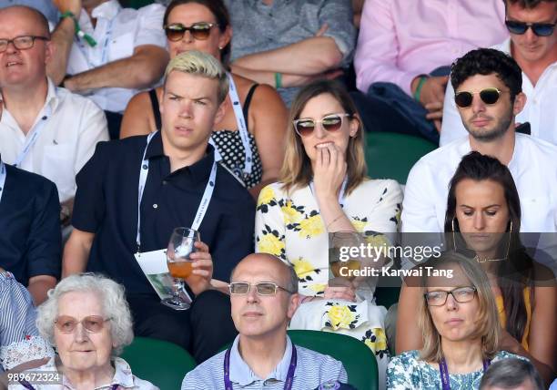 Will Poulter, Laura Carmichael and Michael Fox attend day one of the Wimbledon Tennis Championships at the All England Lawn Tennis and Croquet Club...