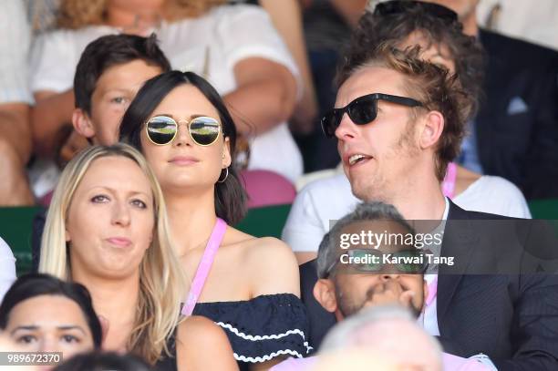 Lilah Parsons and Laurence Fox attend day one of the Wimbledon Tennis Championships at the All England Lawn Tennis and Croquet Club on July 2, 2018...
