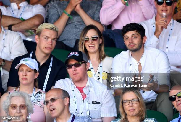 Will Poulter, Laura Carmichael and Michael Fox attend day one of the Wimbledon Tennis Championships at the All England Lawn Tennis and Croquet Club...