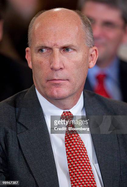 Steven Newman, president and chief executive officer of Transocean Ltd., waits to testify during a a Senate Energy and Natural Resources Committee...