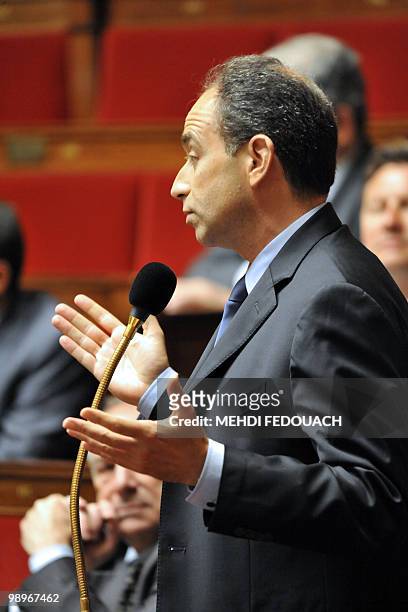 French head of France's UMP right-wing ruling party MPs, Jean-François Cope, speaks during the session of questions to the government on May 11, 2010...