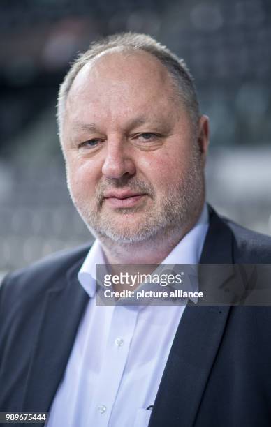 Andreas Michelmann, president of the German handball national team, looks into the camera during a team's press conference in Stuttgart, Germany, 4...