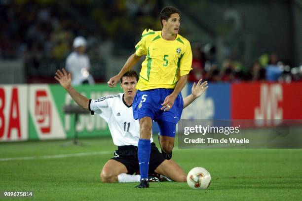 Final, Germany - Brazil, Wc 2002 /Miroslav Klose - Edmilson /Allemagne, Duitsland, Bresil, Brasil,