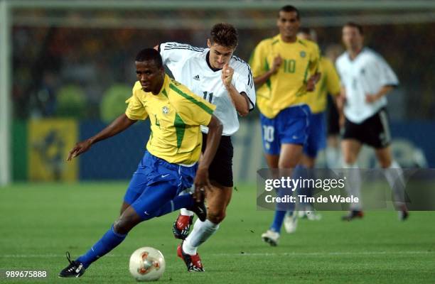 Final, Germany - Brazil, Wc 2002 /Roque Junior - Miroslav Klose /Allemagne, Duitsland, Bresil, Brasil,