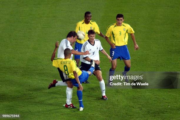Final, Germany - Brazil, Wc 2002 /Marco Bode - Gilberto Silva - Miroslav Klose /Allemagne, Duitsland, Bresil, Brasil,