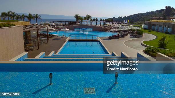 Miraggio 5 star Hotel and Thermal Spa Resort located in the Southern part of Kassandra Penninsula, Halkidiki, Greece on 1st July 2018. Miraggio is a...