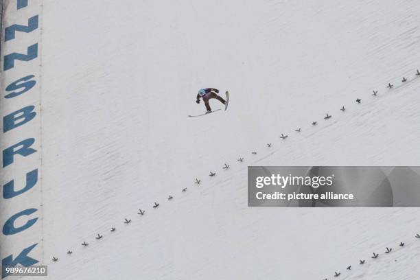 Polish ski jumper Kamil Stoch jumps in the second round during the Four Hills Tournament in Innsbruck, Austria, 4 January 2018. Photo: Daniel...