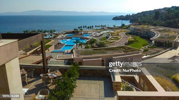 Miraggio 5 star Hotel and Thermal Spa Resort located in the Southern part of Kassandra Penninsula, Halkidiki, Greece on 1st July 2018. Miraggio is a...