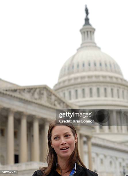 Christy Turlington speaks during a news conference to introduce "The Outcomes while Maximizing Successes Act in front of the Capitol, House Triangle...