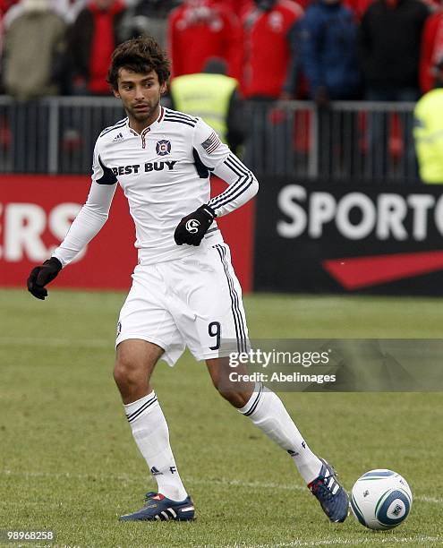 Baggio Husidic of the Chicago Fire carries the ball during a MLS game against the Toronto FC at BMO Field May 8, 2010 in Toronto, Ontario, Canada.