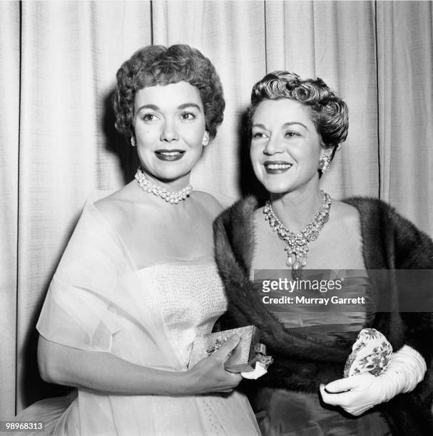 American actresses Jane Wyman and Claire Trevor in Hollywood, California, 1950s.