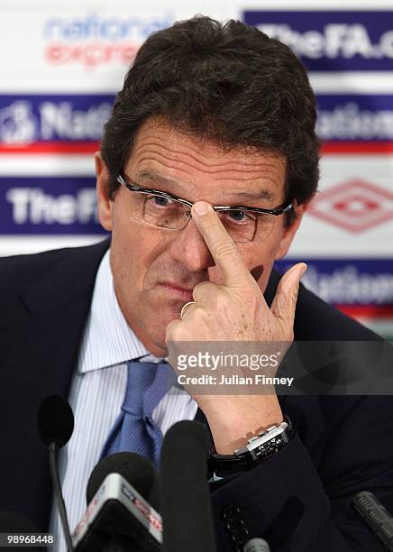 England coach Fabio Capello announces the England 2010 World Cup Squad at Wembley Stadium on May 11, 2010 in London, England.