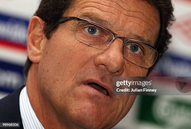 England coach Fabio Capello announces the England 2010 World Cup Squad at Wembley Stadium on May 11, 2010 in London, England.