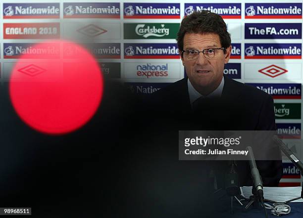 England coach Fabio Capello announces the England 2010 World Cup Squad at Wembley Stadium on May 11, 2010 in London, England.