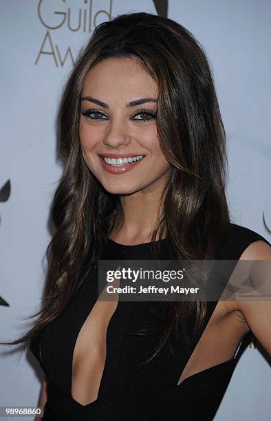 Actress Mila Kunis arrives at the 2010 Writers Guild Awards held at Hyatt Regency Century Plaza Hotel on February 20, 2010 in Los Angeles, California.