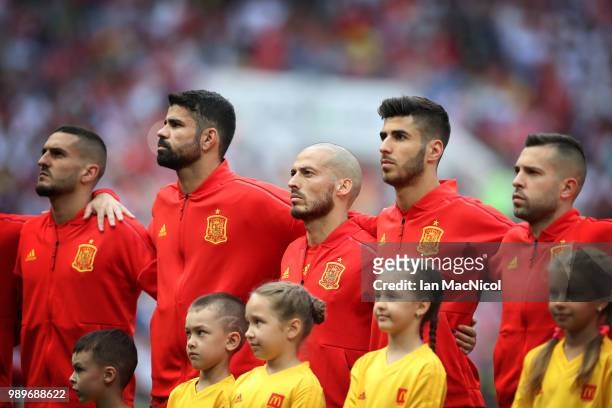 David Silva of Spain is seen during the 2018 FIFA World Cup Russia Round of 16 match between Spain and Russia at Luzhniki Stadium on July 1, 2018 in...