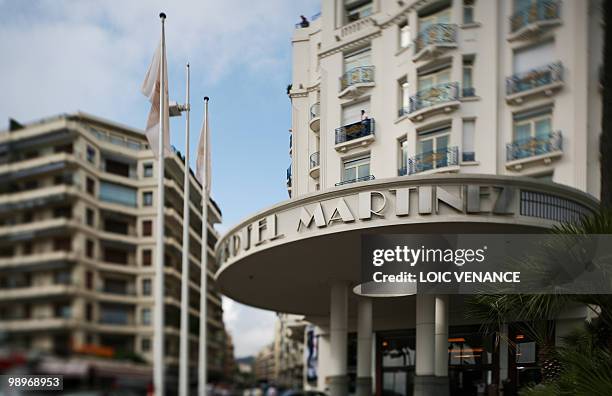 General view of the Hotel Martinez taken on the eve of the 63rd Cannes Film Festival on May 11, 2010 in Cannes. Photo taken with a tilt and shift...