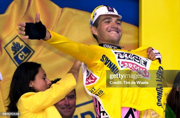 Tdf 2002, Team Time Trial, Gonzalez Galdeano Igor, Maillot Jaune, Yellow Jersey, Gele Trui, Joie, Vreugde, Celebration, Podium, Victory, Victoire,...