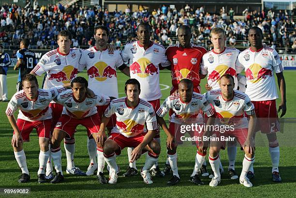 The first team of the New York Red Bulls stop for a team photo before a game against the San Jose Earthquakes on May 8, 2010 at Buck Shaw Stadium in...