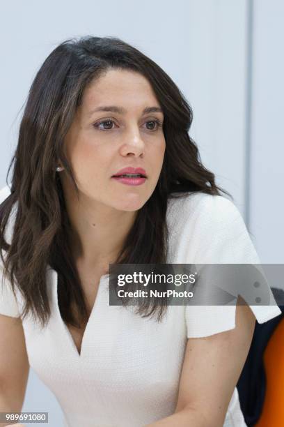 The national spokesperson for Citizens, Ines Arrimadas, during the press conference..of the meeting of the Executive Committee held today at the...