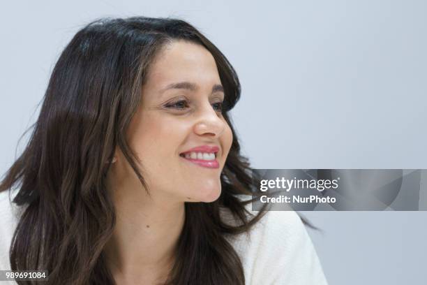 The national spokesperson for Citizens, Ines Arrimadas, during the press conference..of the meeting of the Executive Committee held today at the...