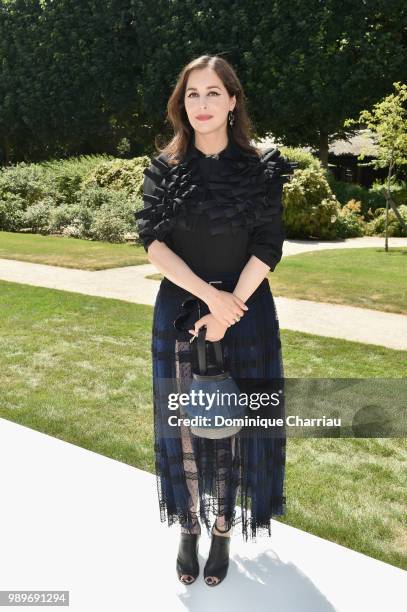 Amira Casar attends the Christian Dior Couture Haute Couture Fall/Winter 2018-2019 show as part of Haute Couture Paris Fashion Week on July 2, 2018...