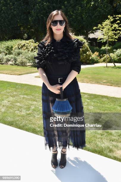 Amira Casar attends the Christian Dior Couture Haute Couture Fall/Winter 2018-2019 show as part of Haute Couture Paris Fashion Week on July 2, 2018...