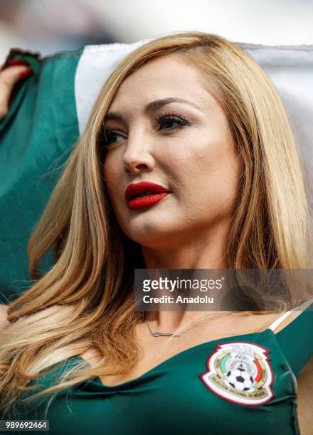 Football fan is seen ahead of 2018 FIFA World Cup Russia Round of 16 match between Brazil and Mexico at the Samara Arena in Samara, Russia on July...