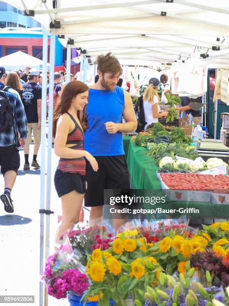 Liam McIntyre and Erin Hasan are seen on July 01, 2018 in Los Angeles, California.