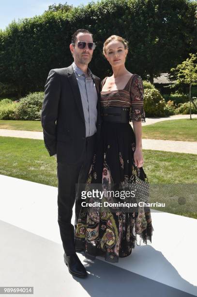 Kate Bosworth and her husband Michael Polish attend the Christian Dior Couture Haute Couture Fall/Winter 2018-2019 show as part of Haute Couture...