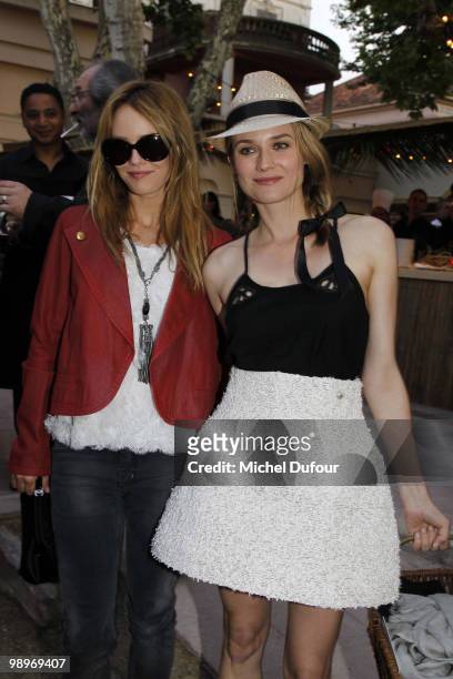 Vanessa Paradis and Diane Kruger play bowling at place des Lices on May 10, 2010 in Saint-Tropez, France.