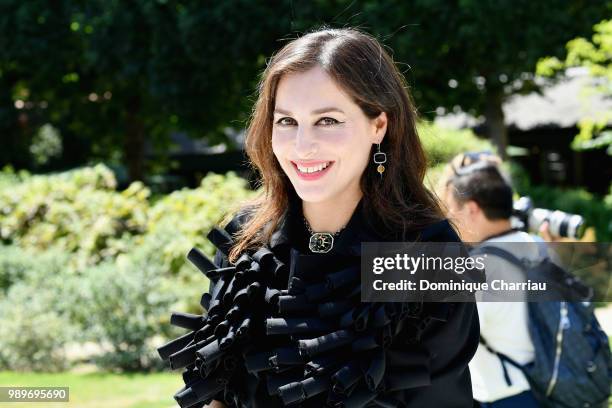 Amira Casar attends the Christian Dior Couture Haute Couture Fall/Winter 2018-2019 show as part of Haute Couture Paris Fashion Week on July 2, 2018...