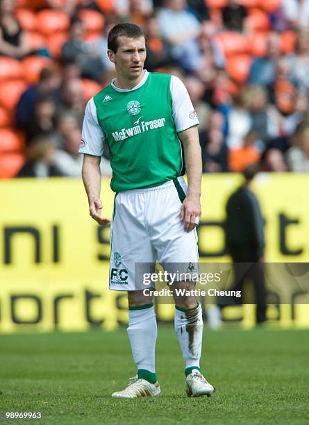 Liam Miller of Hibernian during the Clydesdale Bank Scottish Premier League match between Dundee United and Hibernian at Tannadice Park on May 9,...