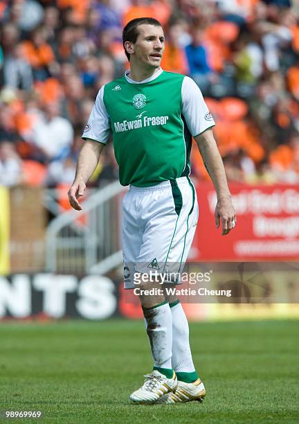 Liam Miller of Hibernian during the Clydesdale Bank Scottish Premier League match between Dundee United and Hibernian at Tannadice Park on May 9,...