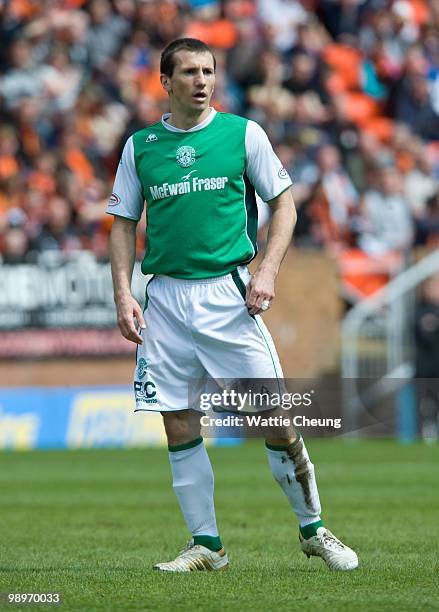 Liam Miller of Hibernian during the Clydesdale Bank Scottish Premier League match between Dundee United and Hibernian at Tannadice Park on May 9,...