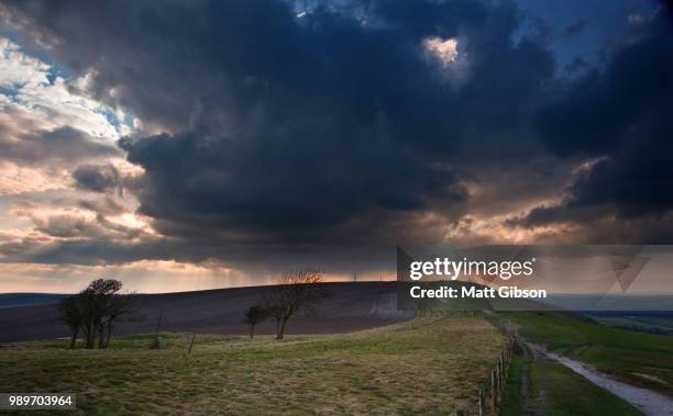 sttunning scene across escarpment countryside landscape with bea - escarpment 個照片及圖片檔