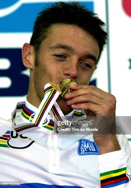 World Championships 2002 /Gerard Arneaud, Medaille D ' Or, Gold Medal, Gouden Medaille Joie, Vreugde, Celebration, Podium, Route, Road, Weg, Men,...