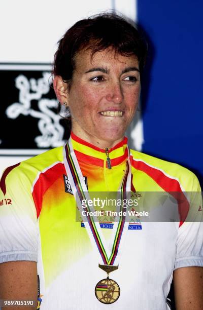 World Championships 2002 /Somarriba Arrola Joane, Medaille, Medal, Zilver, Argent, Silver, Joie, Vreugde, Celebration, Podium, Route, Road, Weg,...
