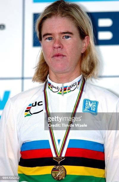 World Champ. 2002, Day 5, Ljungskog Susanne, Gold Medal, Medaille D ' Or, Gouden Medaille, Podium, Elite Women, Femmes Elite, Elite Vrouwen,...
