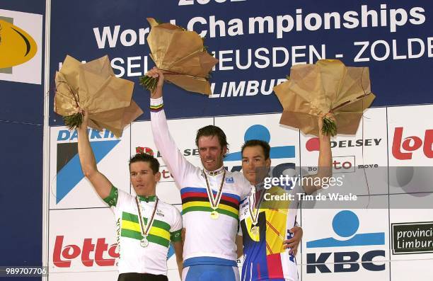 World Championships 2002 - Day 6 /Mcewen Robbie, Cipollini Mario, Zabel Erik, Medaille D ' Or, Gold Medal, Gouden Medaille, Zilver, Argent, Silver,...