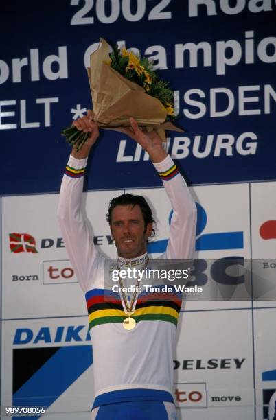 World Championships Zolder 2002 /Cipollini Mario, Fleurs, Bloemen, Flowers, Medaille D' Or, Gouden, Gold Medal, Champion Du Monde, World Champion,...