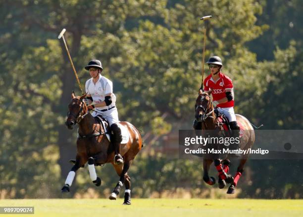 Prince William, Duke of Cambridge takes part in the Audi Polo Challenge at Coworth Park Polo Club on June 30, 2018 in Ascot, England.